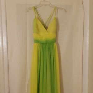 Alex & Eve women green and yellow dress